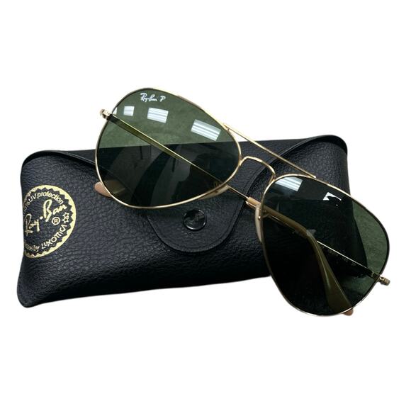 Ray Bans Women’s Sunglasses Polarized Aviator Metal #RB3689 - Picture 1 of 3